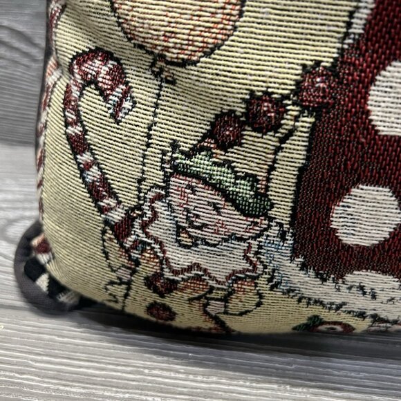 Vintage Mary Engelbreit Christmas Girl Tapestry Pillow 15” Square Rare! READ - Picture 7 of 10